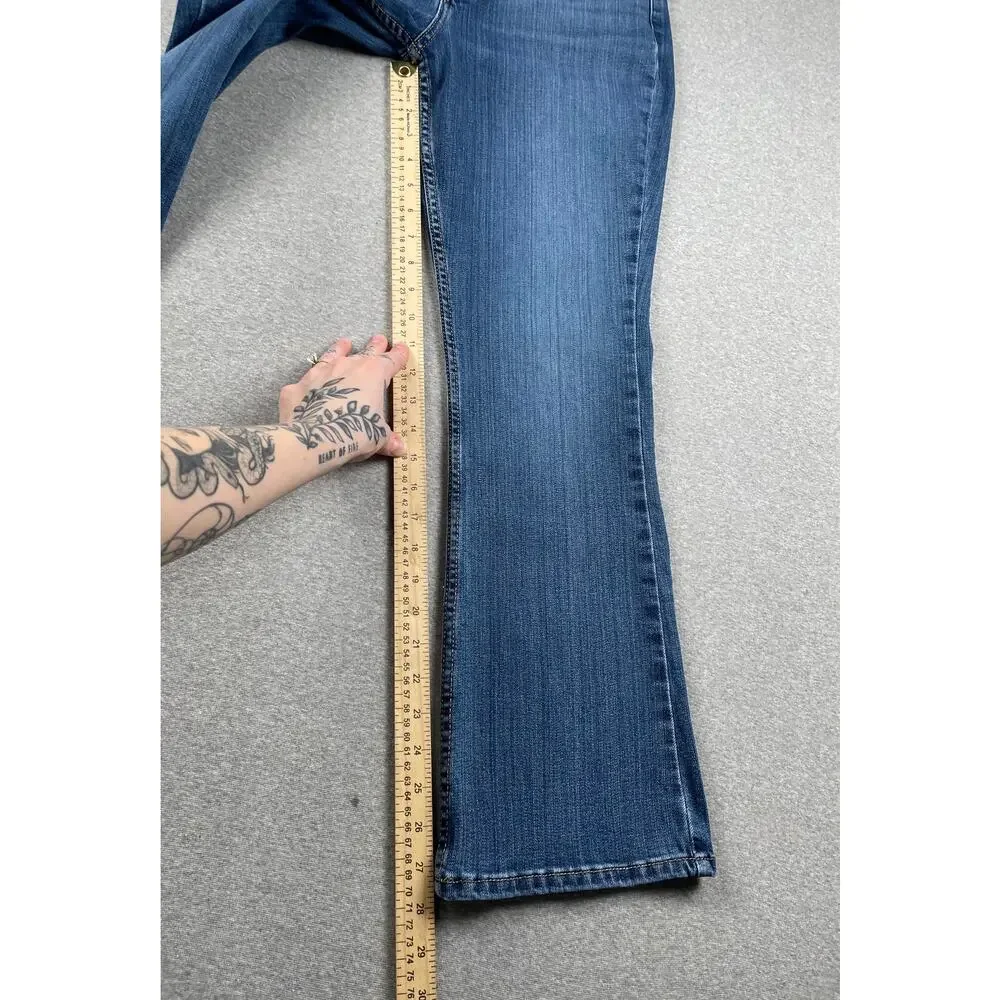 y2k LEE Jeans Womens 8s Blue Bootcut Mid Rise Medium Wash Retro 90s VTG Western
